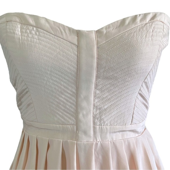 NWT Parker Pale Pink Silk Strapless Sweetheart Neckline Mini Dress sz S - Picture 3 of 14